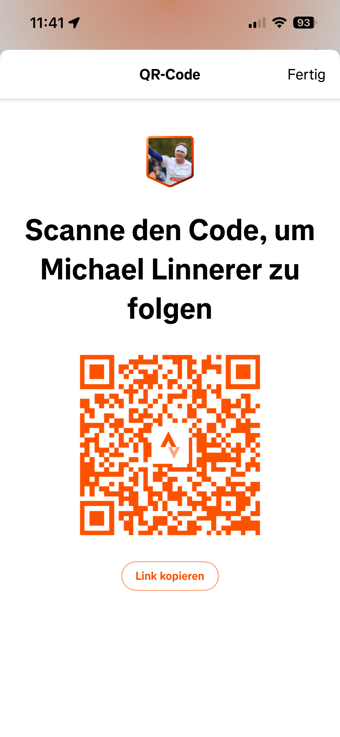 Strava QR-Code Michael Linnerer